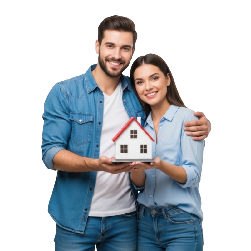 happy-couple-holding-mini-house